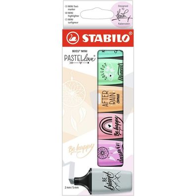 Stabilo BOSS MINI Pastellove Marker, 6 Stück