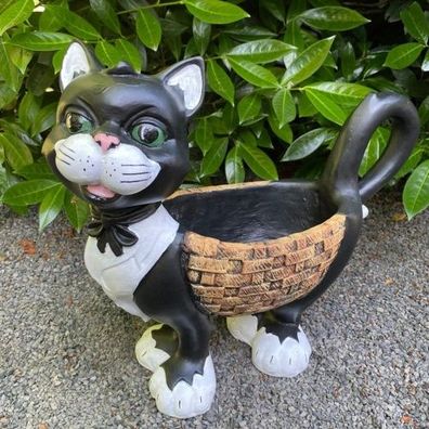 Gartenfigur Katzen Figur zum bepflanzen 37 cm