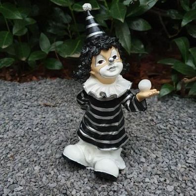 Gartenfigur Clown Figur mit Ball 22 cm