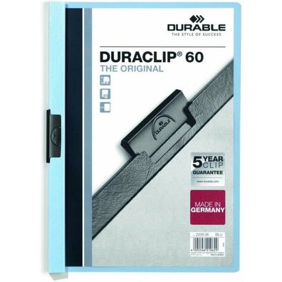 25 Durable Klemmhefter Duraclip hellblau