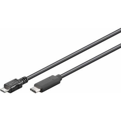 goobay USB C/Micro USB 2.0 B Kabel 1,0 m schwarz