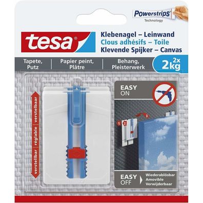 tesa Powerstripes Klebenägel für max. 2,0 kg 4,5 x 6,4 cm, 2 St