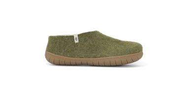 egos copenhagen Filz shoe classic rubber sole aus Schafwolle Moss Green