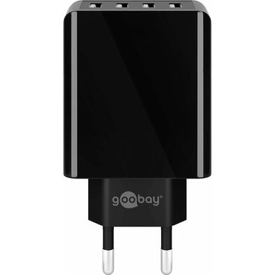 4-fach USB-Ladegerät (30W) schwarz (schwarz)