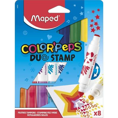 8 maped COLOR'PEPS Duo Stamp Filzstifte farbsortiert