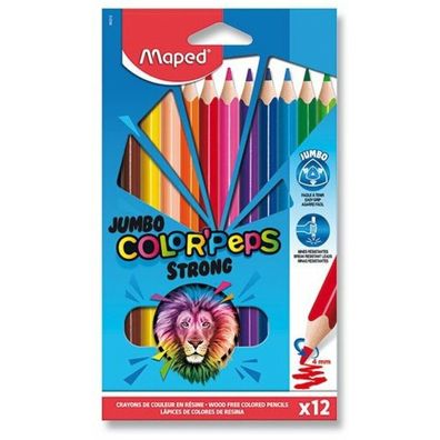 12 maped COLOR'PEPS STRONG Jumbo Buntstifte farbsortiert