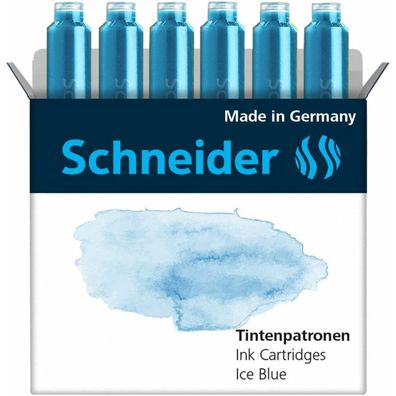 Schneider Pastell Tintenpatronen für Füller Ice Blue 6 St