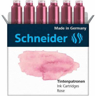 Schneider Pastell Tintenpatronen für Füller Rose 6 St