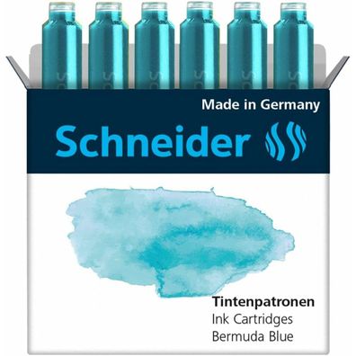 Schneider Pastell Tintenpatronen für Füller Bermuda Blue 6 St