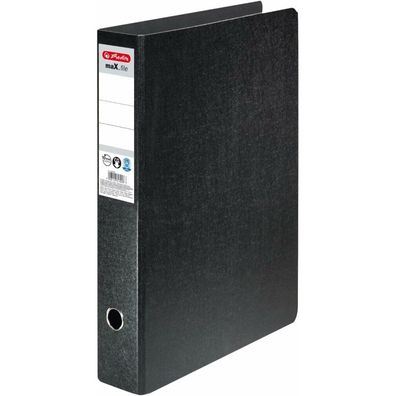 herlitz maX. file Ordner schwarz marmoriert Karton 7,5 cm DIN A3 hoch