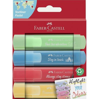 4 FABER-CASTELL TL 46 Pastell Textmarker farbsortiert