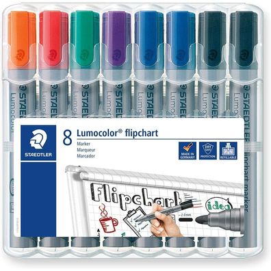 8 Staedtler 356 WP8 X Flipchart-Marker farbsortiert 2,0 mm