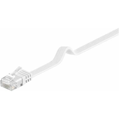 Patchkabel RJ45 Stecker > RJ45 Stecker CAT.6 U/UTP (weiß, 10 Meter, Flachkabel)