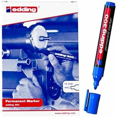 10 edding 300 Permanentmarker blau 1,5 - 3,0 mm