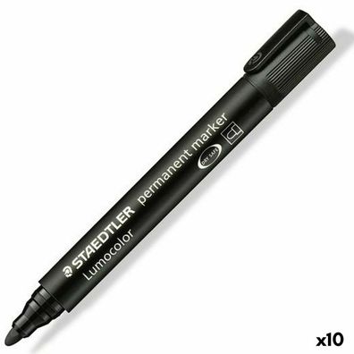 10 Staedtler Lumocolor Permanentmarker schwarz 2,0 mm