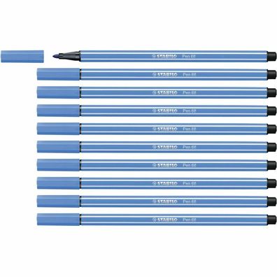 10 Stabilo Pen 68 Filzstifte blau