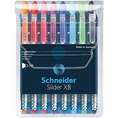 8 Schneider Kugelschreiber Slider Basic farbsortiert Schreibfarbe farbsortiert