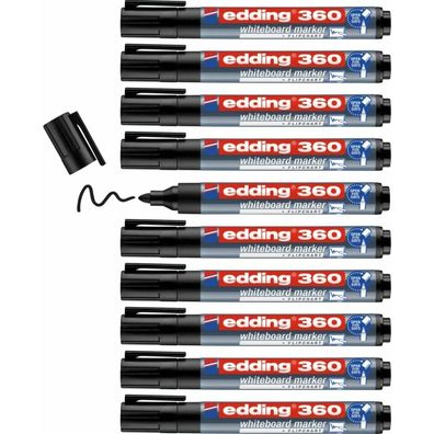 10 edding 360 Whiteboard-Marker schwarz 1,5 - 3,0 mm