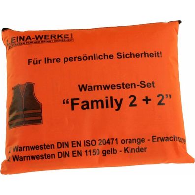 LEINA-WERKE unisex Warnwesten FAMILY 2 + 2 orange Einheitsgröße