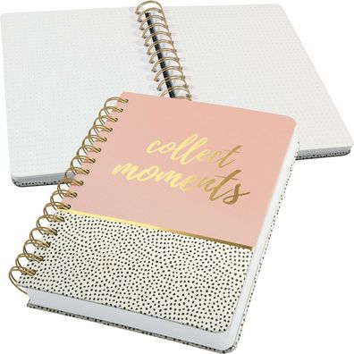 SIGEL Notizbuch mit Spirale ca. DIN A5 rose/gold/schwarz 240 Seiten