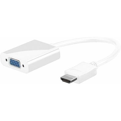 HDMI > VGA Adapter, + 3,5mm Stereo (weiß, vernickelt)