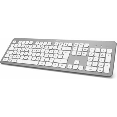 hama KW-700 Tastatur kabellos silber, weiß