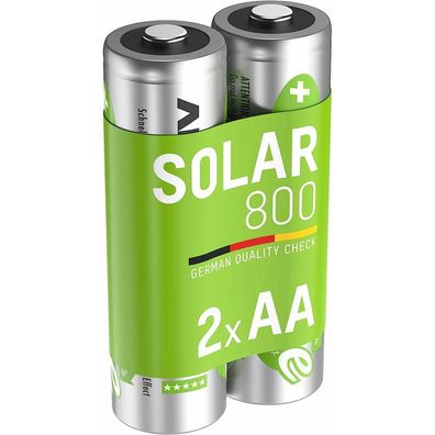 800mAh Solar (silber, 2x AA (Mignon))