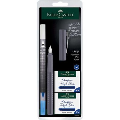 FABER-CASTELL Grip 2010 Patronenfüller grau M (mittel)