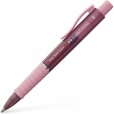 FABER-CASTELL Kugelschreiber Poly Ball View rose Schreibfarbe blau