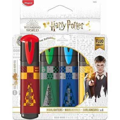 4 maped HARRY POTTER Textmarker farbsortiert