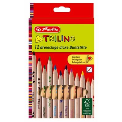 12 herlitz Trilino Buntstifte farbsortiert