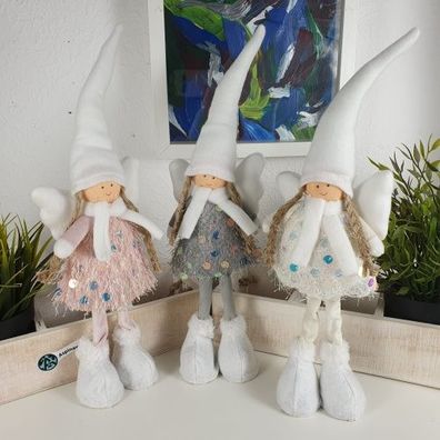 Stehende Deko Stoff Engel im 3er Set 39 cm