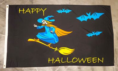 Fahne Flagge Halloween Hexe - Drei Fledermäuse - 90 x 150 cm