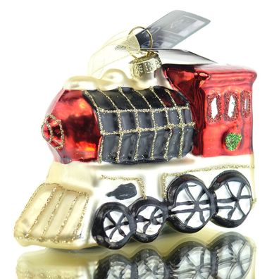 Kaemingk Weihnachtsanhänger Eisenbahn Rot 6 cm - Glas