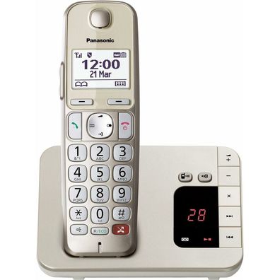 Panasonic KX-TGE260GN Schnurlostelefon mit Anrufbeantworter champagner