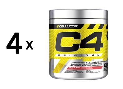 4 x Cellucor C4 Original (60 serv) Fruit Punch