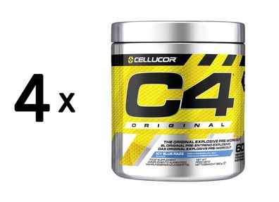 4 x Cellucor C4 Original (60 serv) Icy Blue Razz