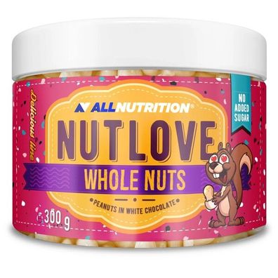 Nutlove Whole Nuts, Peanuts in White Chocolate 300g