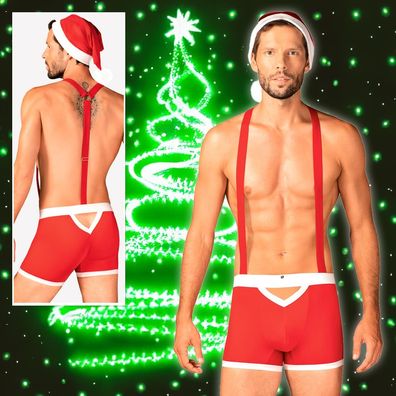 Sexy Weihnacht Mann Kostüm Weihnachtskostüm-Set Dessous Erotik Unterwäsche Rot