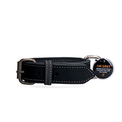 Spotted! Pro Lederhalsband Schwarz 2,5x40cm