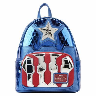 Loungefly Marvel Captain America metallischen Rucksack 26cm