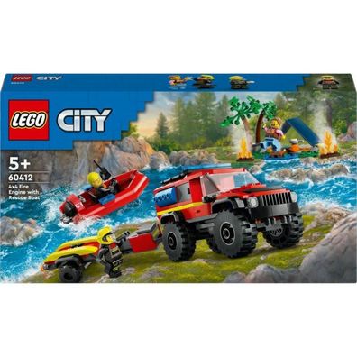 LEGO CITY 60412 Feuerwehrgeländewagen mit Rettungsboot