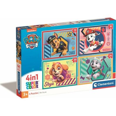 Supercolor 4 in 1 - Paw Patrol (4 Puzzle (12-24 Teile))