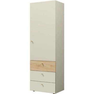 Schrank YUKI Y4 Regalschrank graubeige/ geölte Eiche