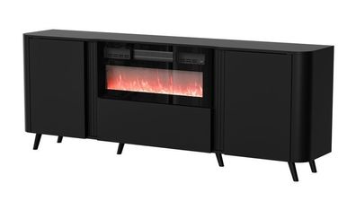 Sideboard Kommode Volare mit Kamin schwarz