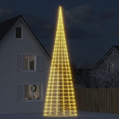 vidaXL LED-Weihnachtsbaum für Fahnenmast 3000 LEDs Warmweiß 800 cm