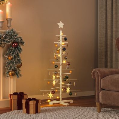 vidaXL Weihnachtsbaum Holz zum Schmücken 125 cm Massivholz Kiefer