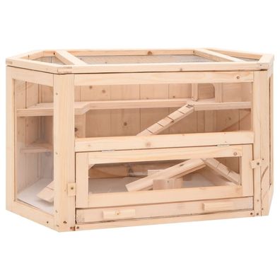 vidaXL Hamsterkäfig 80x40x43 cm Massivholz Tanne