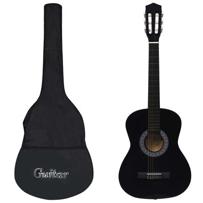 vidaXL Klassikgitarre für Anfänger mit Tasche Schwarz 3/4 36"