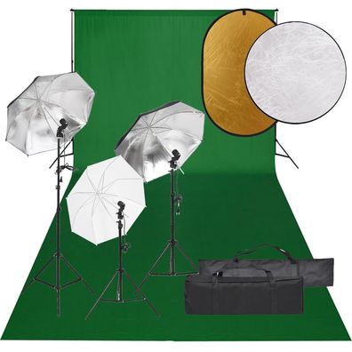 vidaXL Fotostudio-Set mit Beleuchtung, Hintergrund und Reflektor